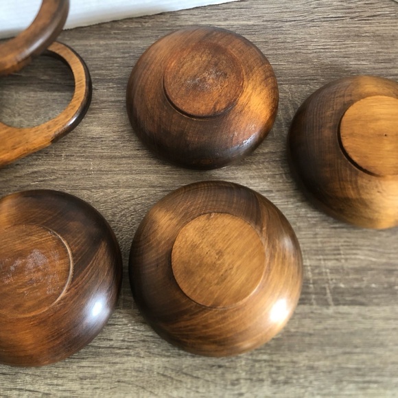 Vtg MCM Solid Wood Serving Bowl Set - Picture 10 of 13
